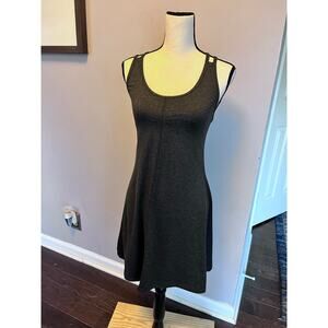 Patagonia Latticeback Dress Strappy Back Slim Fit & Flare, Ink Black / Gray, S